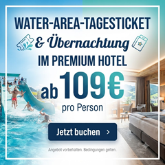 AREA 47 im Ötztal: Water-AREA-Tagesticket + Übernachtung im Premium Hotel ab 109€ pro Person