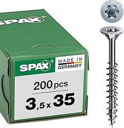 SPAX Universalschraube, 3,5 x 35 mm, 200 Stück für 4,65€ (Vergleich: 7,99€)