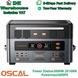 OSCAL PowerMax 3600PE Powerstation (2016 Wh, 3600 W) für 695,64€ statt 749€