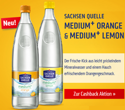 Sachsen Quelle Medium+ Orange und Lemon Dank Erstattung kostenlos ausprobieren