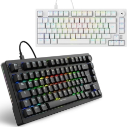 Sharkoon Skiller SGK25 RGB, Gaming Tastatur, 75% Layout, Hot Swap, Huano RED geschmierte Schalter für 34,90€ (Vergleich: 49,90€)