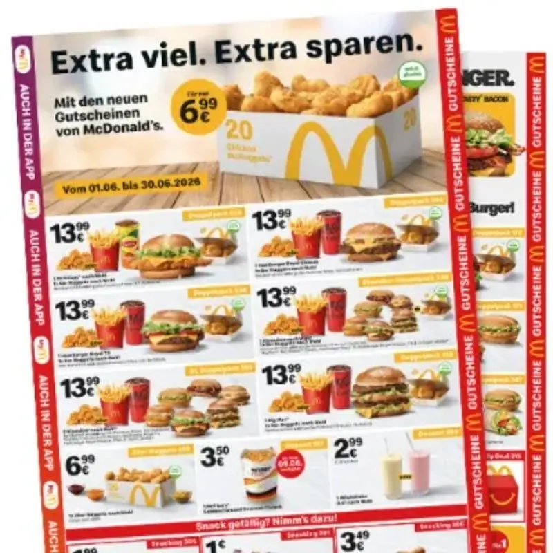 Mc Donalds Gutscheine September 2026 auch als PDF zum Ausdrucken