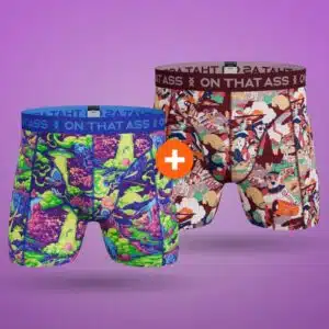 Zwei Boxershorts nebeneinander von On That Ass